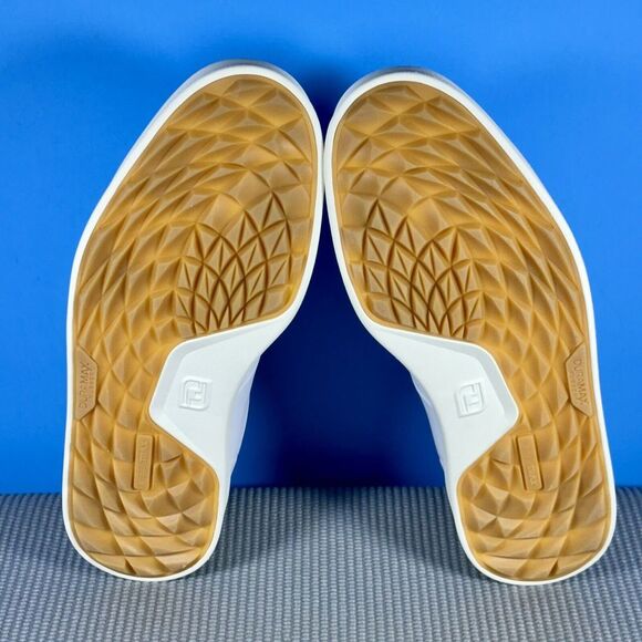 FootJoy Contour Casual Spikeless Golf Shoes (NEW Men's 10 white navy 54374) - Picture 4 of 6